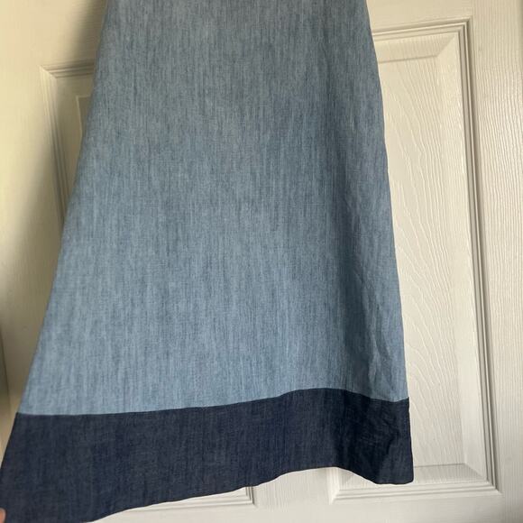Alice + Olivia Chambray Linen Shift Dress Size XS Blue - Picture 5 of 9